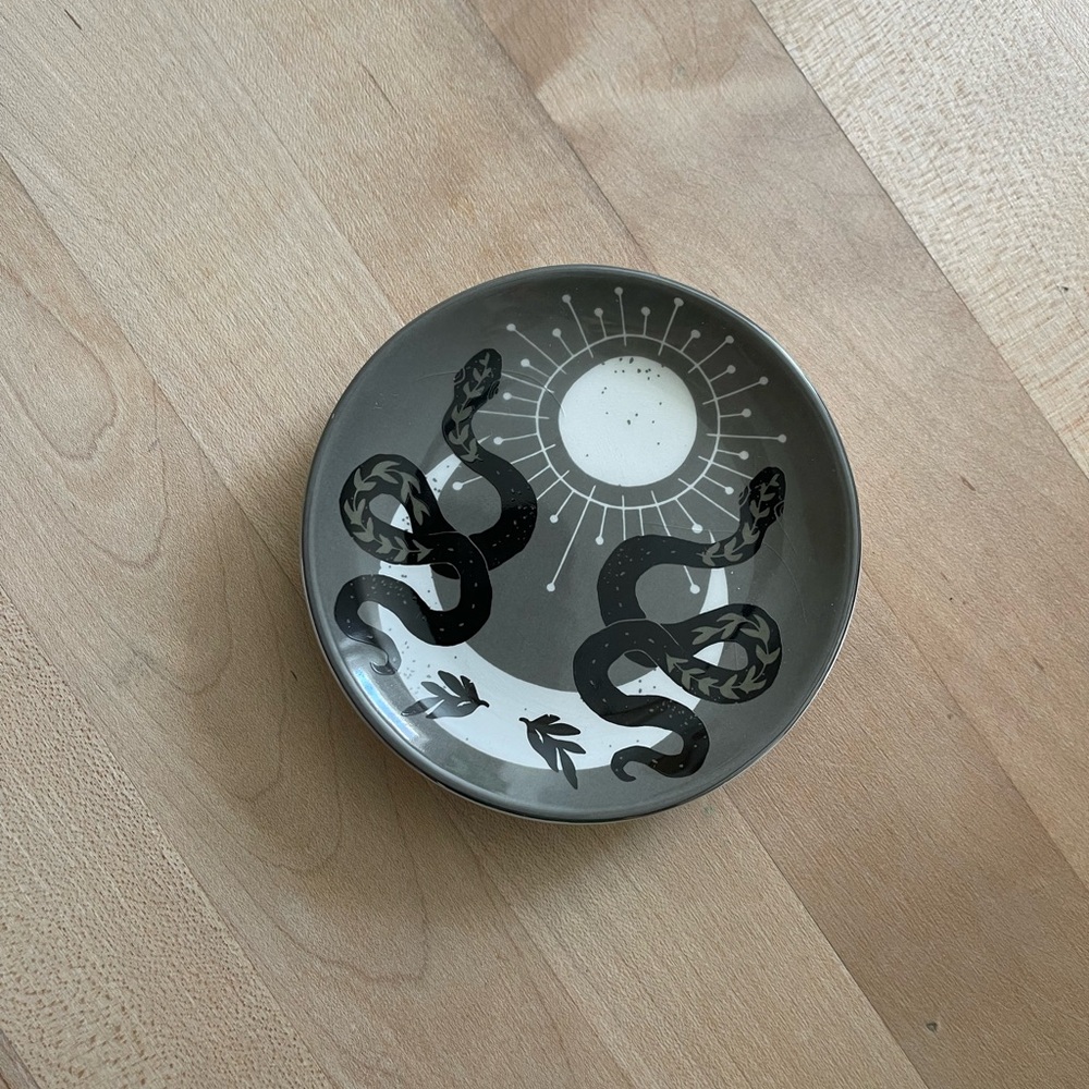 Small Gray Ceramic Trinket Dish/Catch All Tray